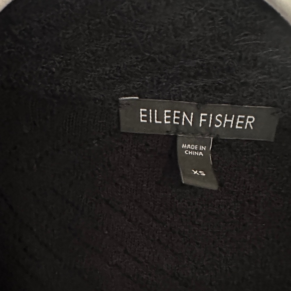 NWT Eileen Fisher Black Mohair Zip-Up Sweater • Size XS • Orig. $220 - Picture 6 of 9